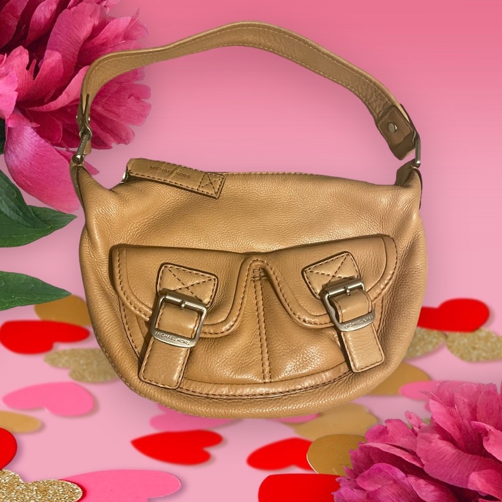 🔥 EXOTIC 🐪 Michael Kors Camel Leather Hobo
